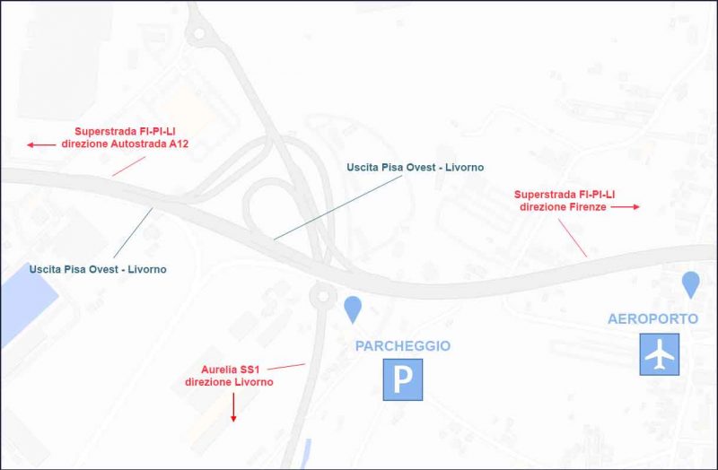 Mappa parcheggio Pisa Service
